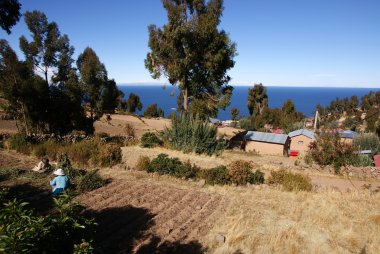 amantani Island, titicaca Gölü, peru