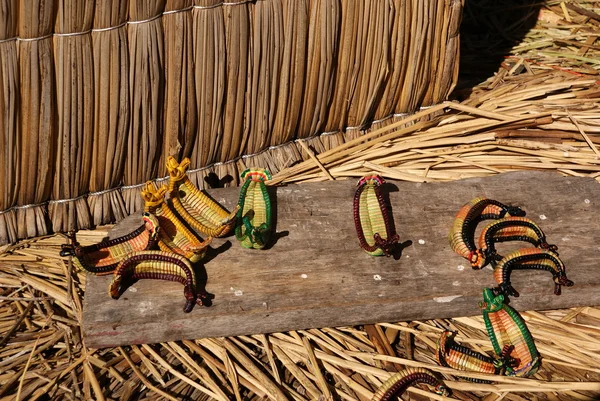 Souvenirs from uros island, Peru — Stock Photo, Image