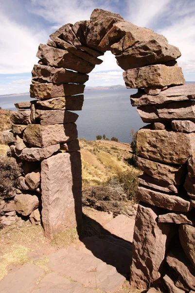 stock image Amantani island, Titicaca lake, Peru
