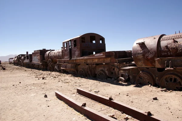 Vlak náhrobní žulová, uyuni, Bolívie — Stock fotografie