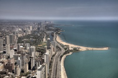 View of Chicago and Lake Michigan clipart