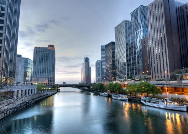 HDR de Chicago no início da manhã — Fotografia de Stock