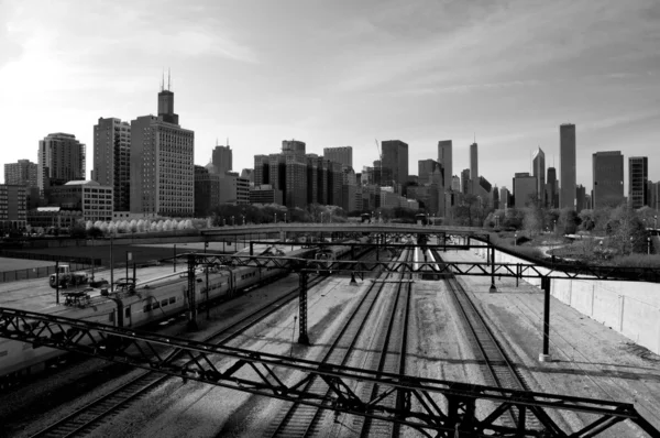 Siyah-beyaz chicago — Stok fotoğraf