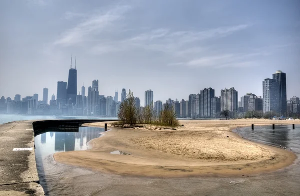 HDR de praia em Chicago — Fotografia de Stock