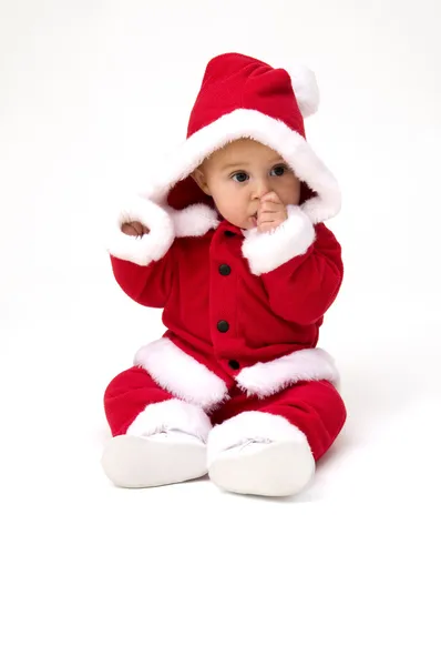 Baby Dressed Up in Christmas Outfit — Stock Photo, Image