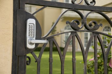 Security Gate at Luxury Home clipart