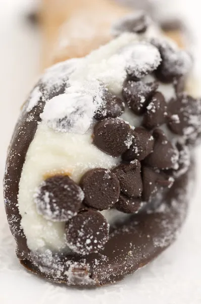 Close up of Chocolate Chip Canolli — Stock Photo, Image
