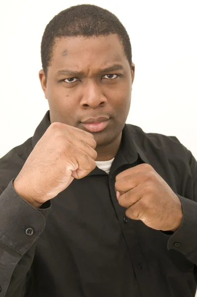 Mężczyzna podejmowania gest boks — Zdjęcie stockowe