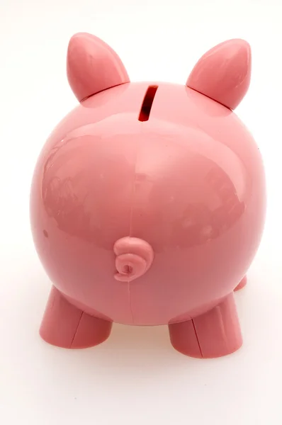 Piggy bank, lens baby gewend buiten randen vervagen — Stockfoto