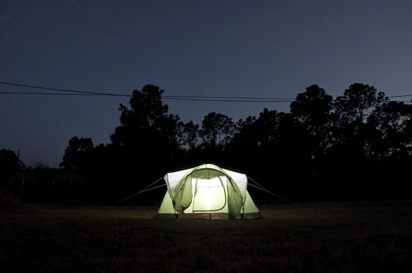 stock image Glowing Tent at Night