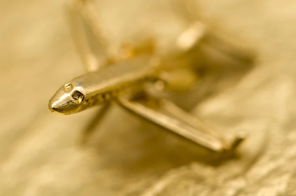 Altın uçak — Stok fotoğraf