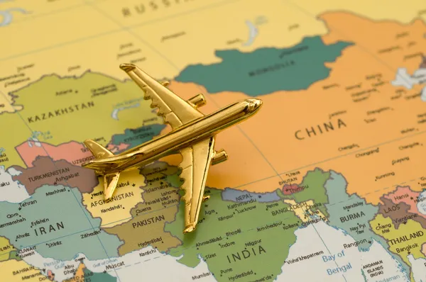 Plane Over Asia — Stock Photo, Image