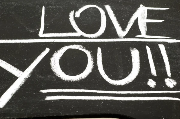 Love You on Chalkboard — Stock Photo, Image