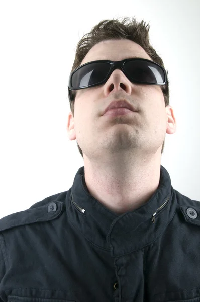Male Looking Up with Shades — Stock Photo, Image