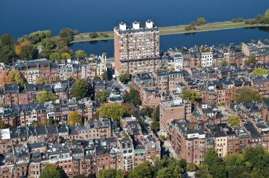 Aerial View of the Back Bay in Boston, Massachusetts. clipart