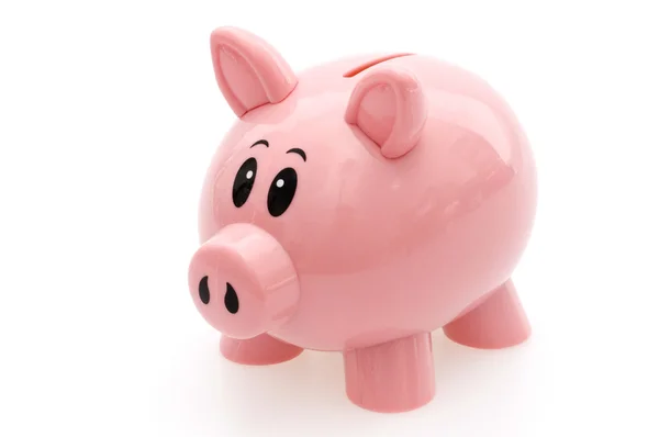 Piggy Bank plástico rosa com sombras, ótimo para uso nestes tempos econômicos . — Fotografia de Stock