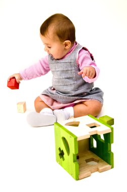 Baby Plaing With Blocks