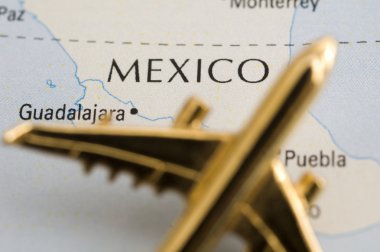 Plane Over Mexico clipart
