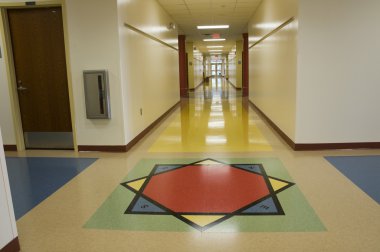 Hallway at Elementary School clipart