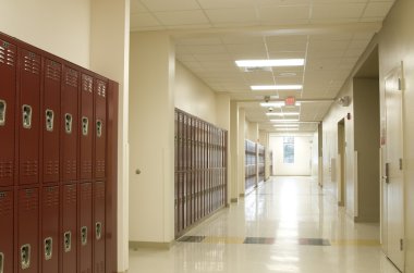 HDR of Hallway with Lockers clipart