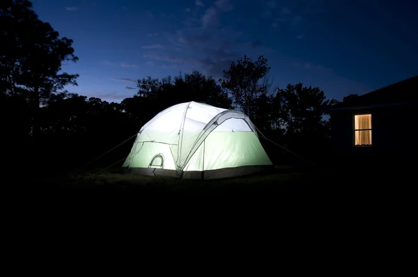 Tent in Backyard. — Stock Photo, Image