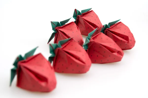 Truskawki origami — Zdjęcie stockowe