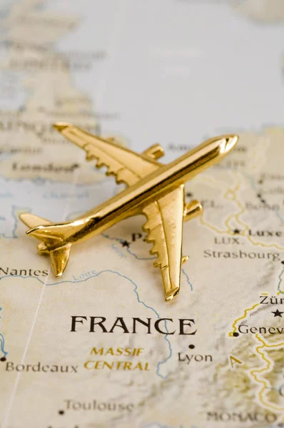 Plane Over France — Stock Photo, Image