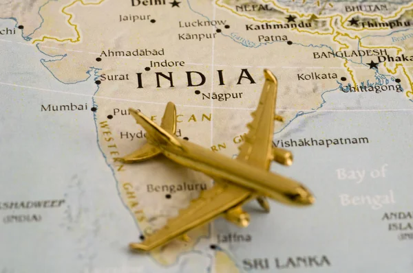Αεροπλάνο πάνω από την Ινδία — Φωτογραφία Αρχείου