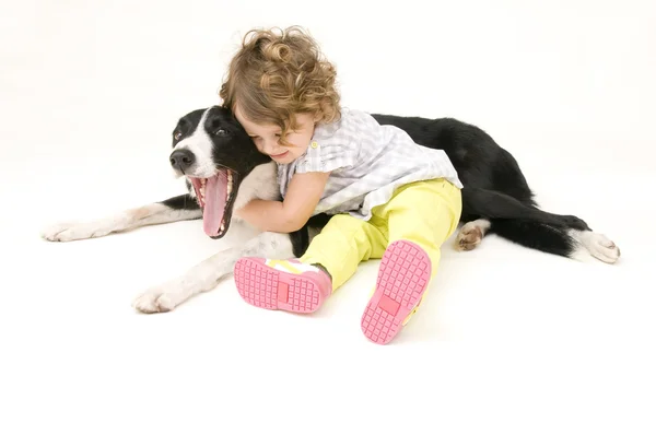 Baby Girl and her Pet — Stock Photo, Image