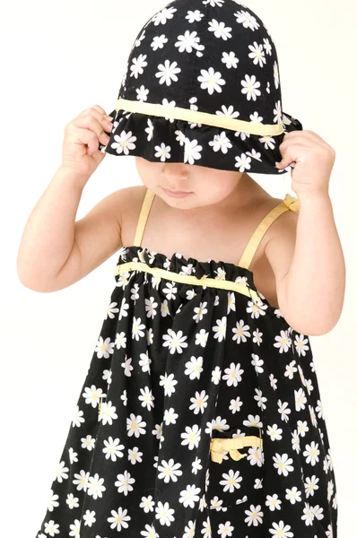 Baby Girl Covering Head — Stock Photo, Image