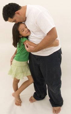 Embraces of father and daughter clipart
