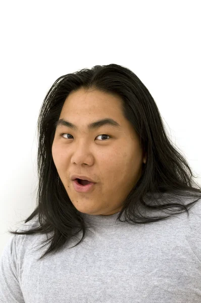 Portret zaskoczony azjatycki człowiek — Zdjęcie stockowe