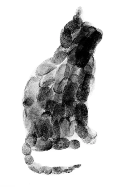 Katze aus Fingerabdrücken — Stockfoto