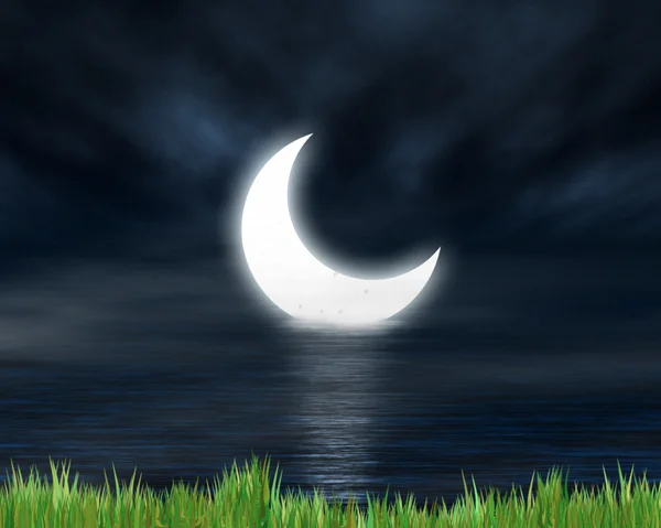 Moon on the water — Stock Photo, Image