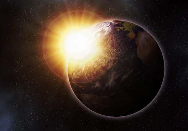 Земля на восходе солнца — стоковое фото