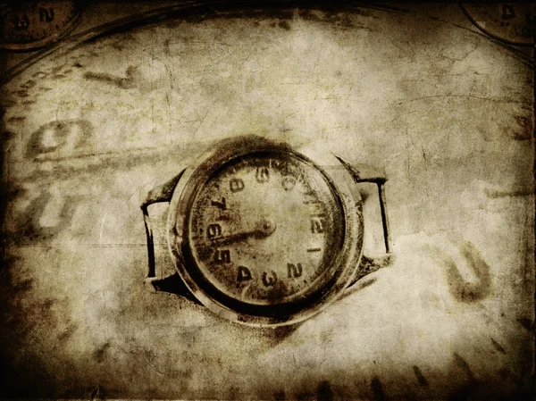 Papel velho com textura de relógio — Fotografia de Stock