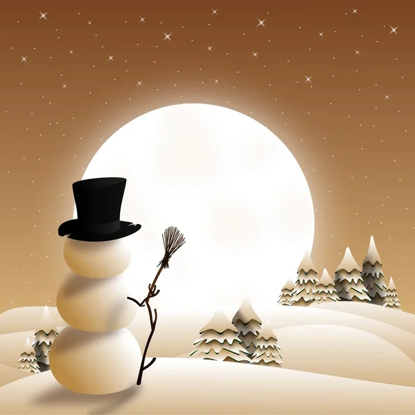 Boneco de neve cartão de Natal —  Vetores de Stock
