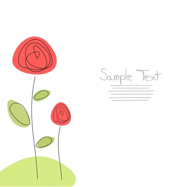 Cartes de voeux fleurs — Image vectorielle