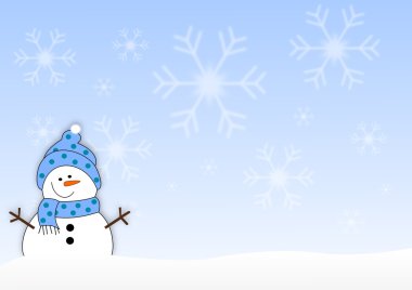 Christmas card snowman clipart