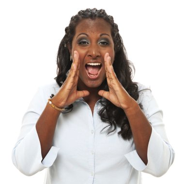 Woman shouting clipart