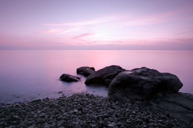 The beach in the evening clipart