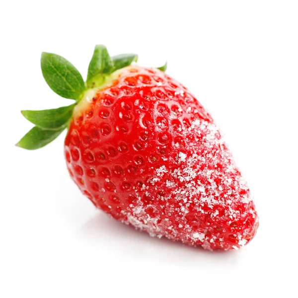 Erdbeere mit Zucker — Stockfoto