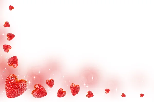 Serce w kształcie truskawki — Zdjęcie stockowe