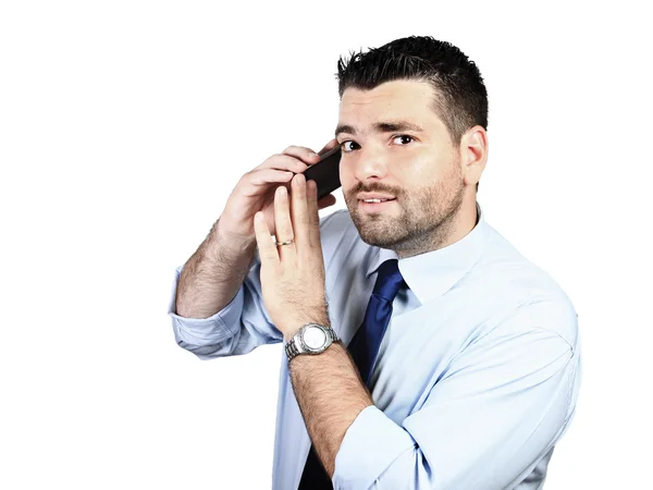 Adult man talking on the cellphone — Stock Photo, Image