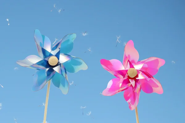 Two pinwheel toys — Stock Photo, Image