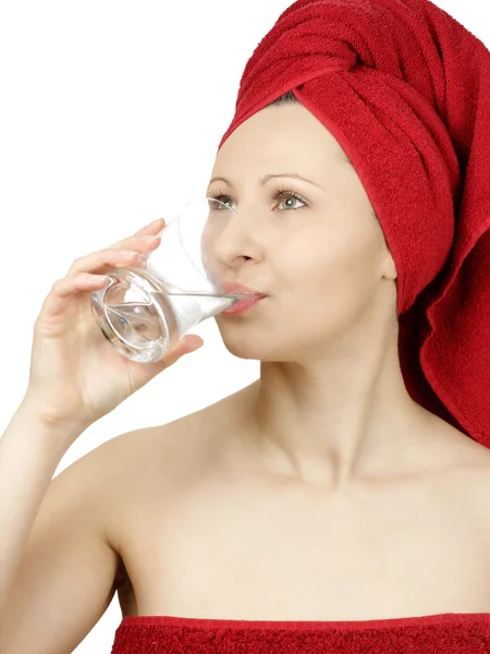 Young women drinking water — Stock Photo, Image