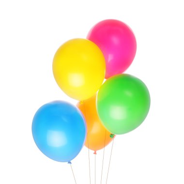 Five colorful baloons clipart