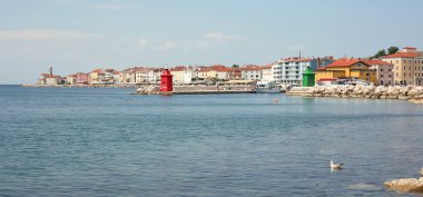 küçük bir kasaba tarafından deniz, piran, Slovenya