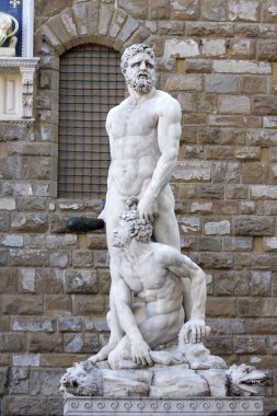 Hercules and Caco in Florence clipart