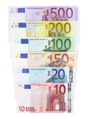 Collection of euro banknotes clipart